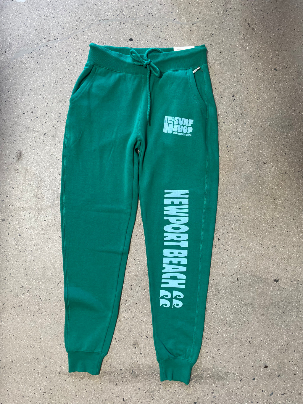 15th St Women's Groovy Drip Scrunch Bottom Joggers BABY BLUE on GREEN
