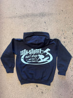 15th St KID'S Since '61 Hooded Pullover Fleece Lt Blue on Navy