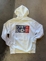 15th St Men's Newport Beach Logo Hooded Fleece BRIGHT WHITE