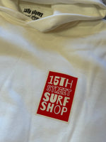 15th St Men's Newport Beach Logo Hooded Fleece BRIGHT WHITE