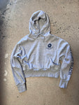 15th St Women's Newport Beach Cropped Hoodie BLUEBERRY BLUE on HEATHER GREY