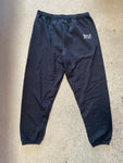 15th St Men's Fleece Sweatpants Scrip Font  BLACK