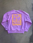 15th St WOMEN Groovy Drip Crewneck VIBRANT YELLOW on PURPLE LILAC