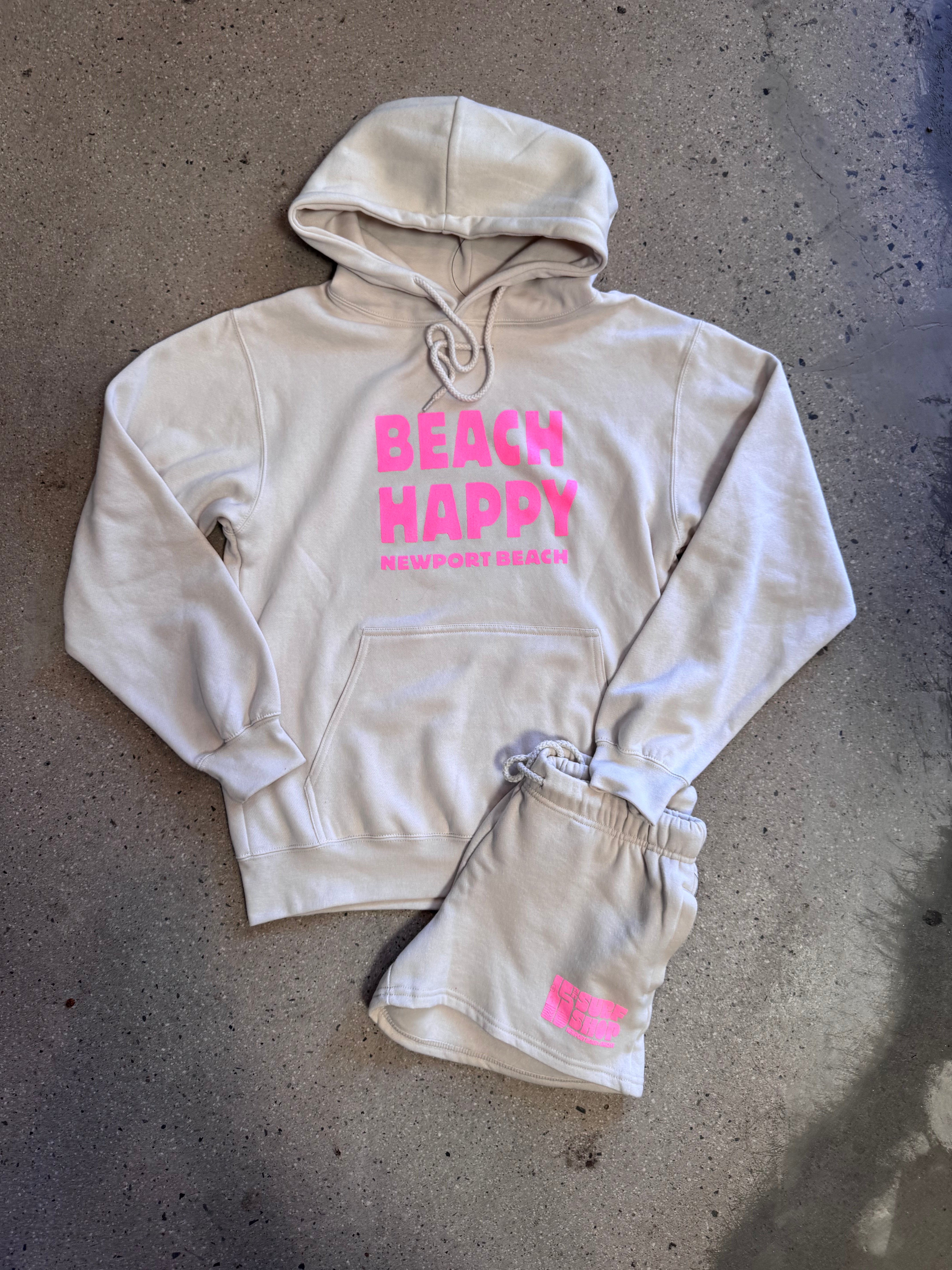 15th St Women's Beach Happy Hooded Fleece HOT PINK on SAND