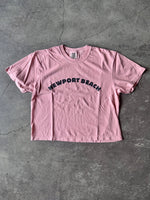 15th St WOMEN'S Groovy Newport Cropped Short Sleeve T VINTAGE BLACK on SALMON