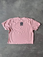 15th St WOMEN'S Groovy Newport Cropped Short Sleeve T VINTAGE BLACK on SALMON