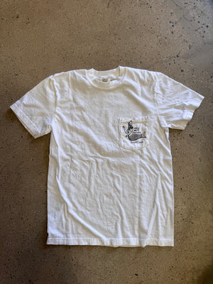 15th St Men's FishMan Short Sleeve Pocket T-Shirt  WHITE
