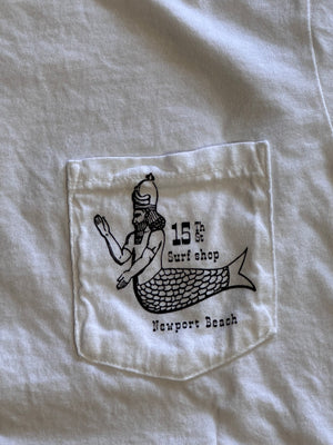 15th St Men's FishMan Short Sleeve Pocket T-Shirt  WHITE