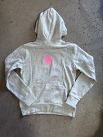 15th St Women's Beach Happy Hooded Fleece ELECTRIC PINK on OATMEAL GREY HEATHER