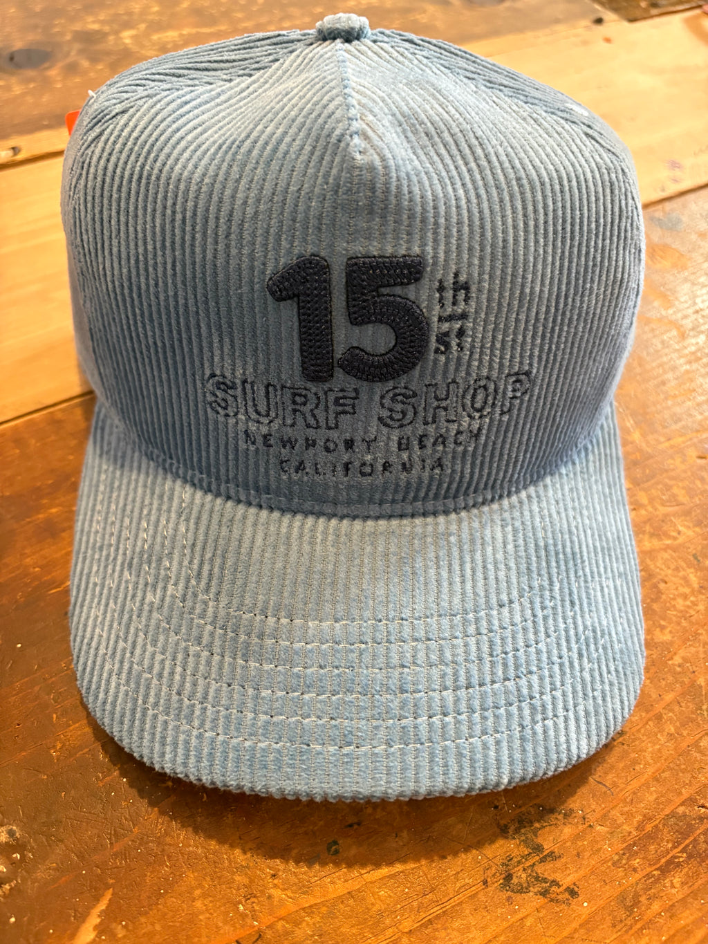 15th St Embroidered Surf Shop Logo Cotton Cord Hat Various Colors