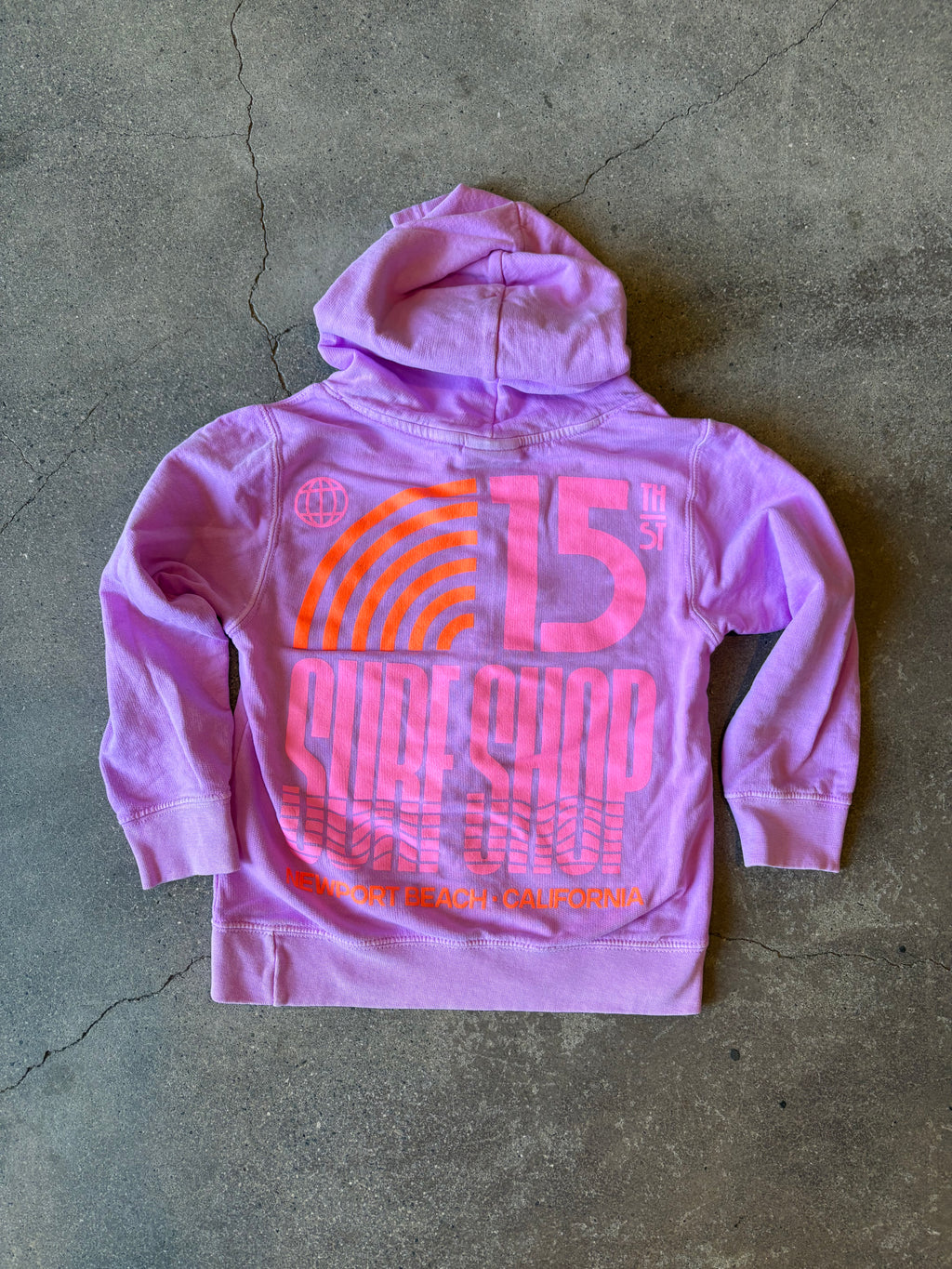 15th St KID'S BLUSH POP OCEAN RAINBOW  Fleece Hoodie PINK