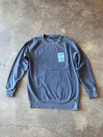 15th St Men's Groovy Drip Crew Fleece DARK WASH NAVY