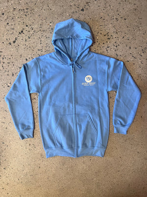 15th St Men's Glad To See You're Back Zip Up Hooded Fleece SUMMER SKY BLUE