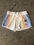 15th St Women's Knit Baja Shorty Shorts RAINBOW BURNOUT
