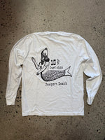 15th St Men's FishMan Long Sleeve T-Shirt  WHITE