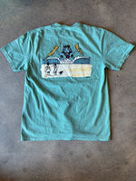 15th St Men's Wave God Short Sleeve T-Shirt  Washed Seafoam Green