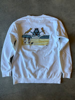 15th St Men's Wave God Crewneck Fleece Vintage White