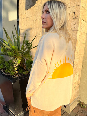 15th St WOMEN NEWPORT Sweater CREAM with YELLOW 15THSTSURFSUPPLY.COM