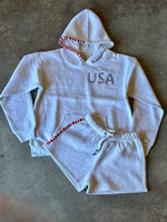 Women's Embroidered Surf Wash Fleece Shorts LIGHT HEATHER GREY