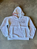 Women's Embroidered USA Fleece Hoodie  LIGHT HEATHER GREY