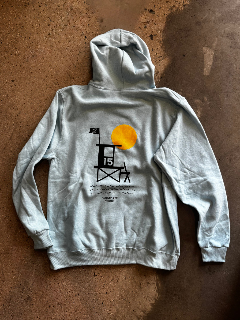 15th St Men's No Black Ball Pull Over Hoodie  SKY BLUE