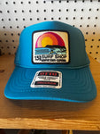 15th St SUNSET SURFER Design Adult Trucker Hat ELECTRIC BLUE