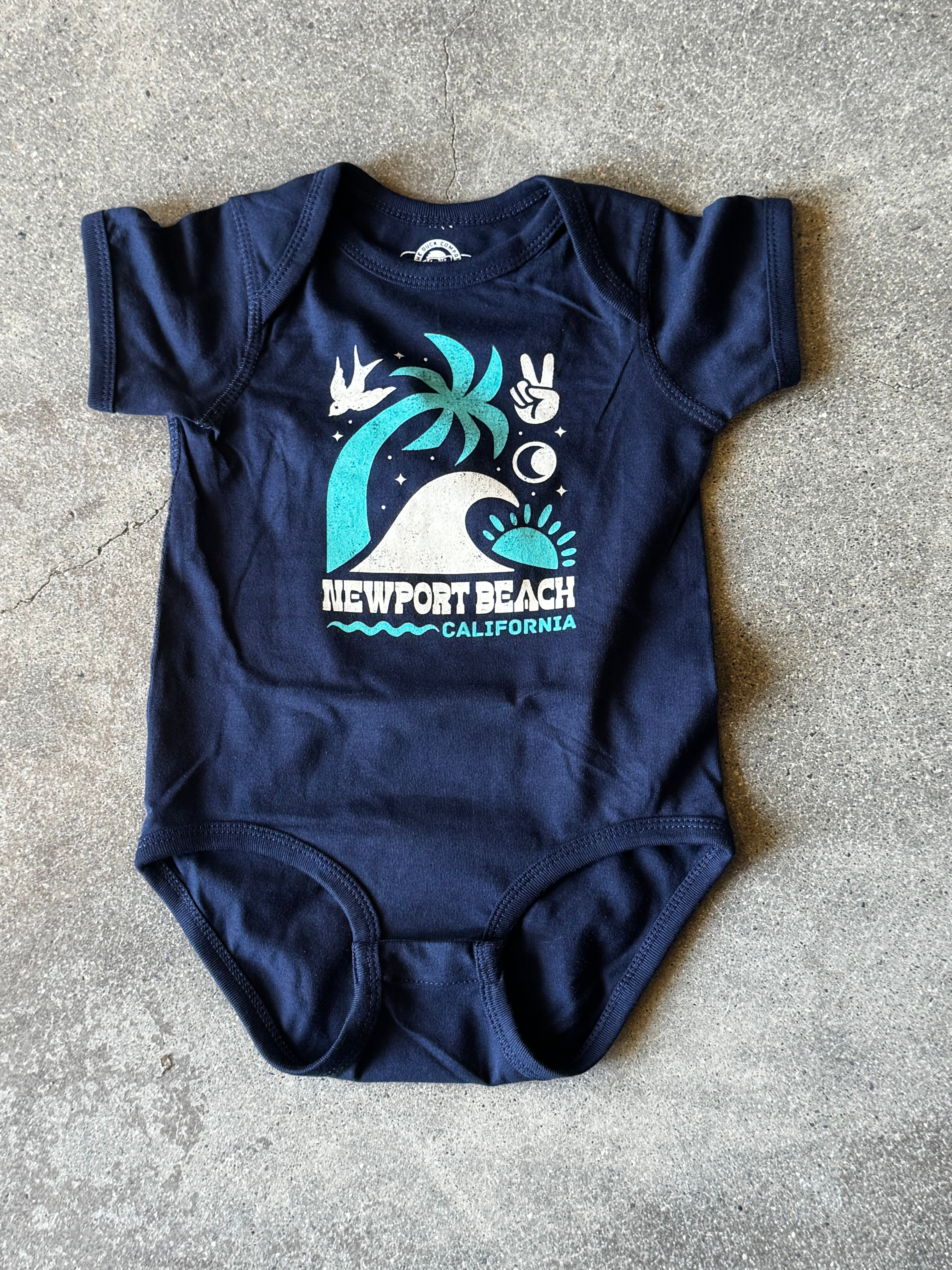 Newport Beach Surf & Sun Onesie NAVY