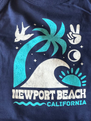 Newport Beach Surf & Sun Onesie NAVY