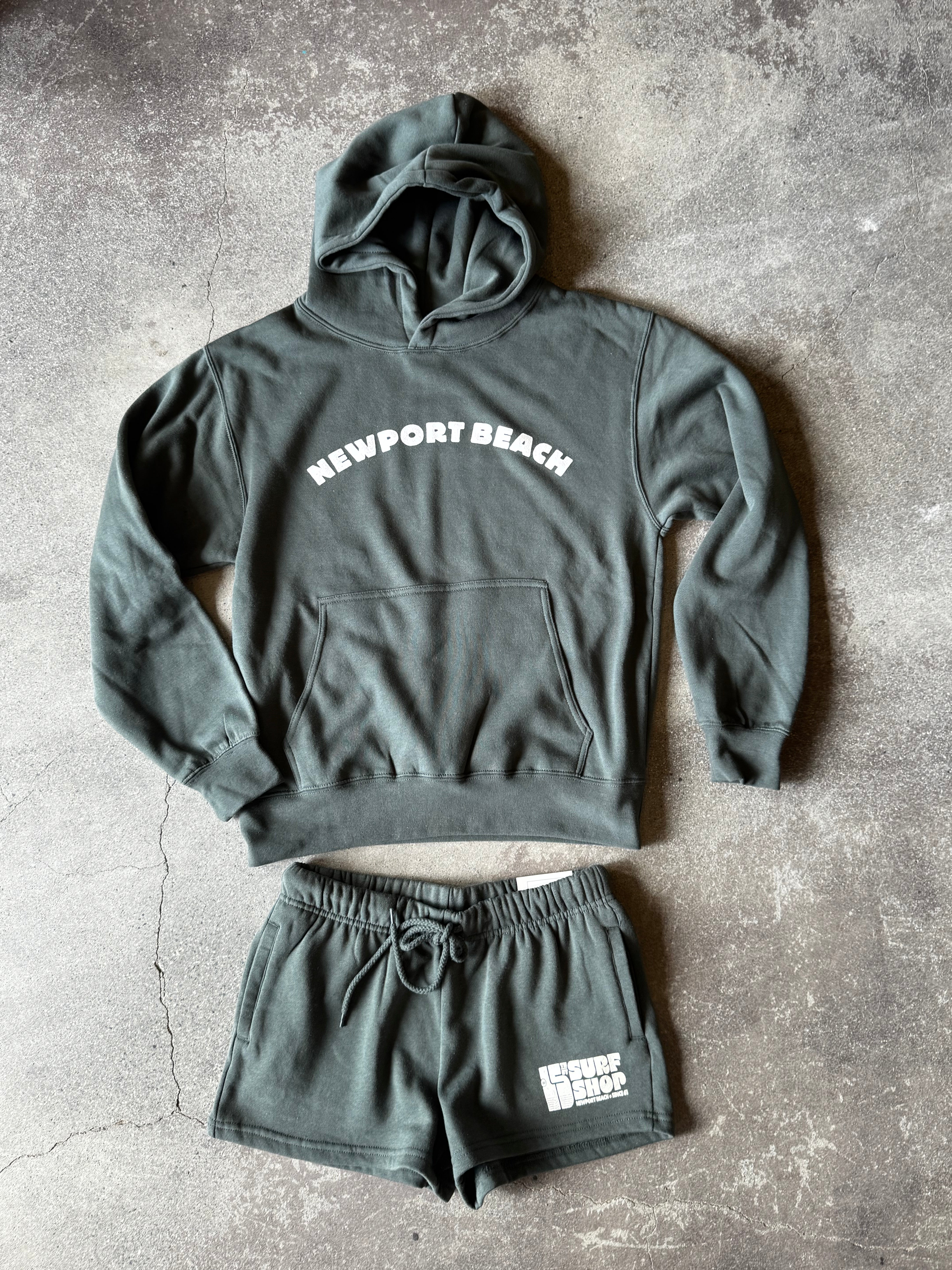 15th St Women's Newport Beach Hooded Fleece  OLIVE