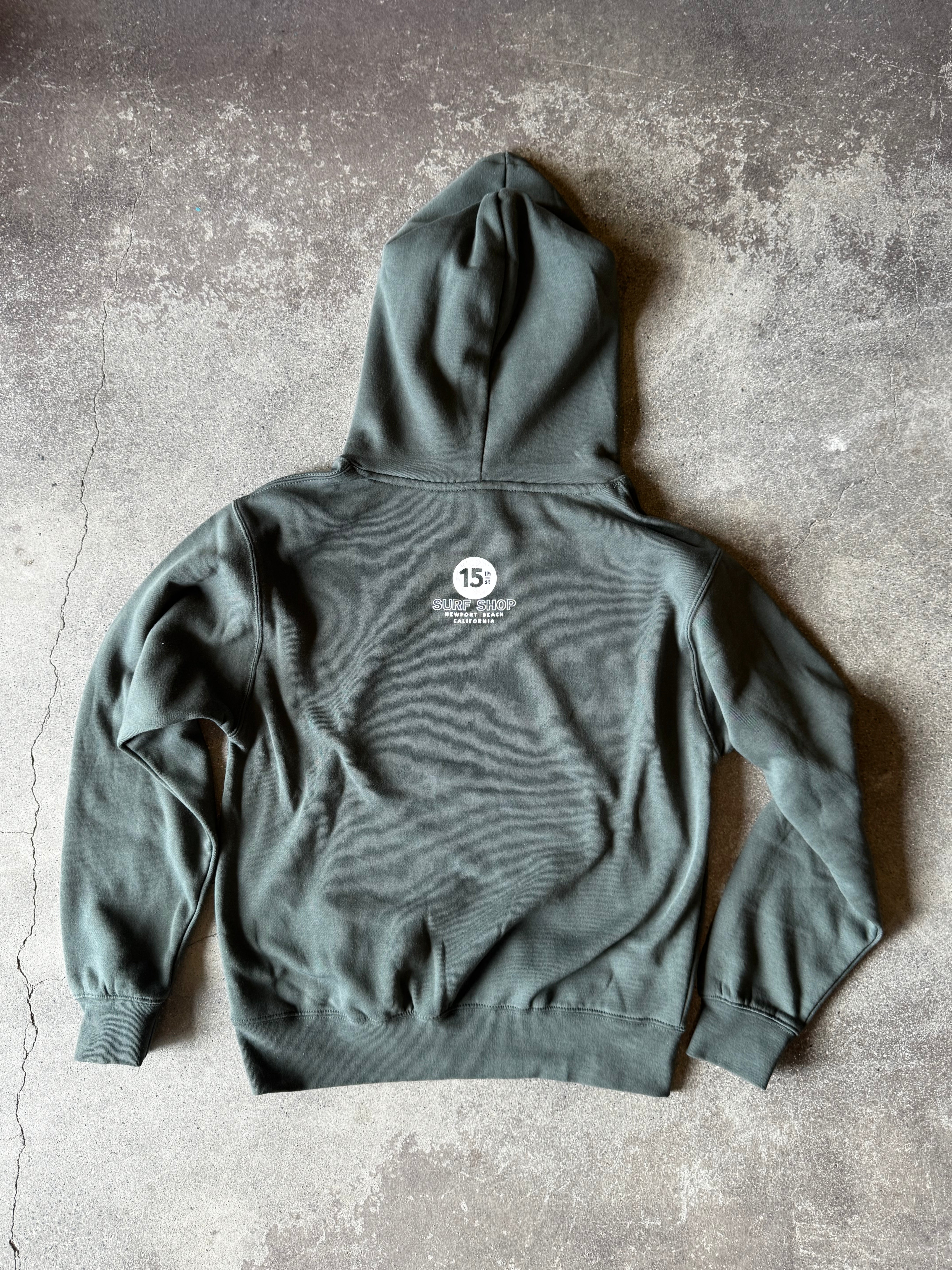 15th St Women's Newport Beach Hooded Fleece  OLIVE