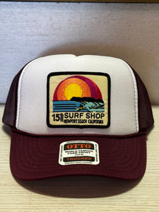 15th St SUNSET SURFER Design Adult Trucker Hat MULTIPLE COLORS!!