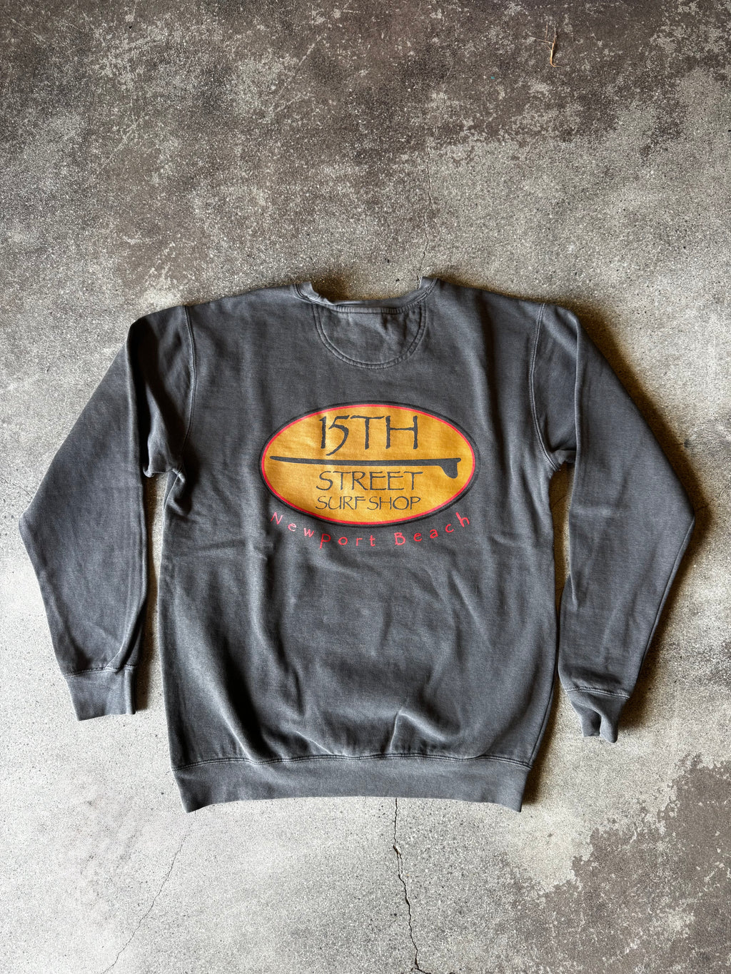 15th St Men's Old School Crewneck Fleece VINTAGE COAL BLACK