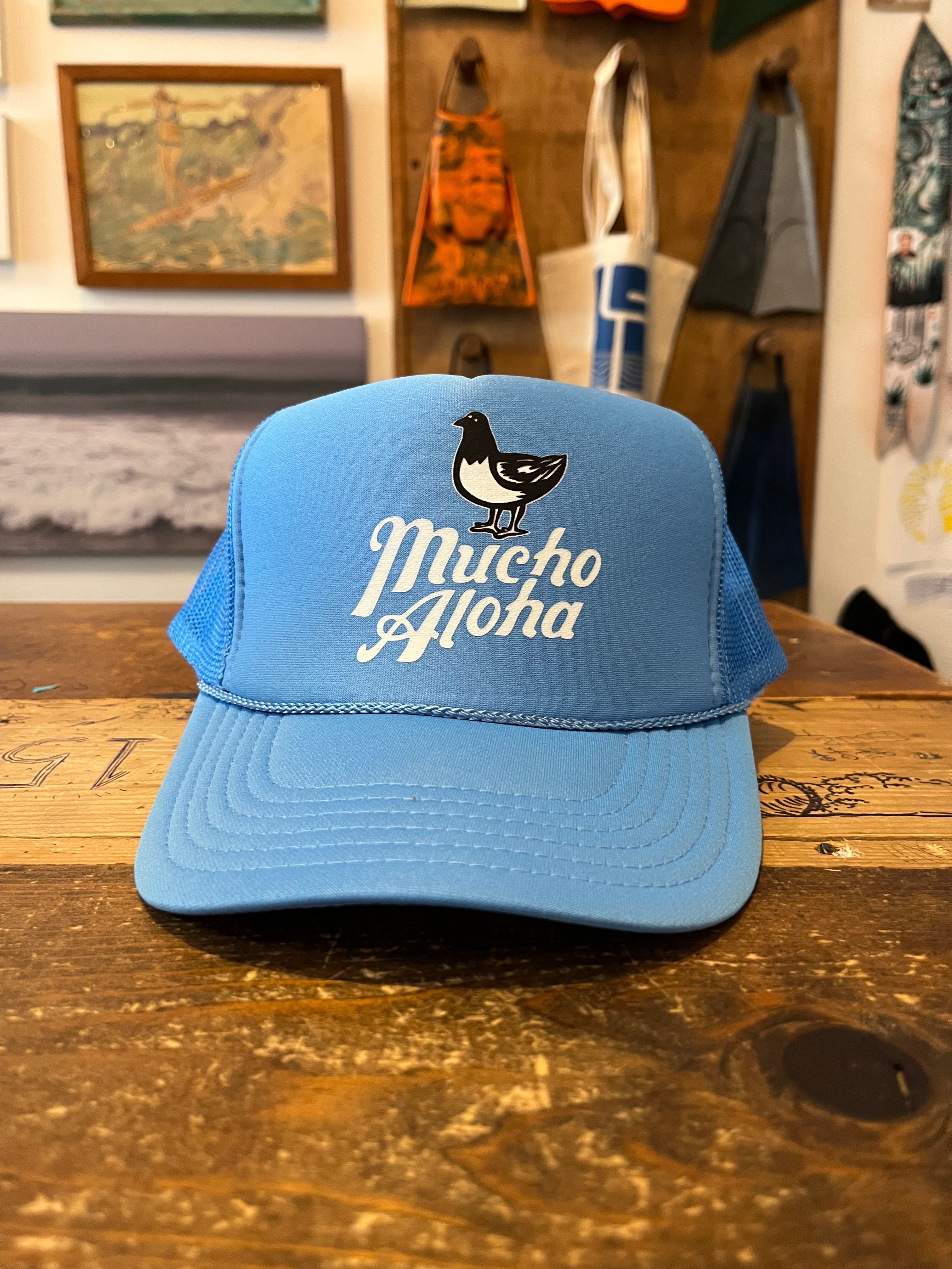 Mucho Aloha by Yokishop Foam Trucker Hat - Light Blue