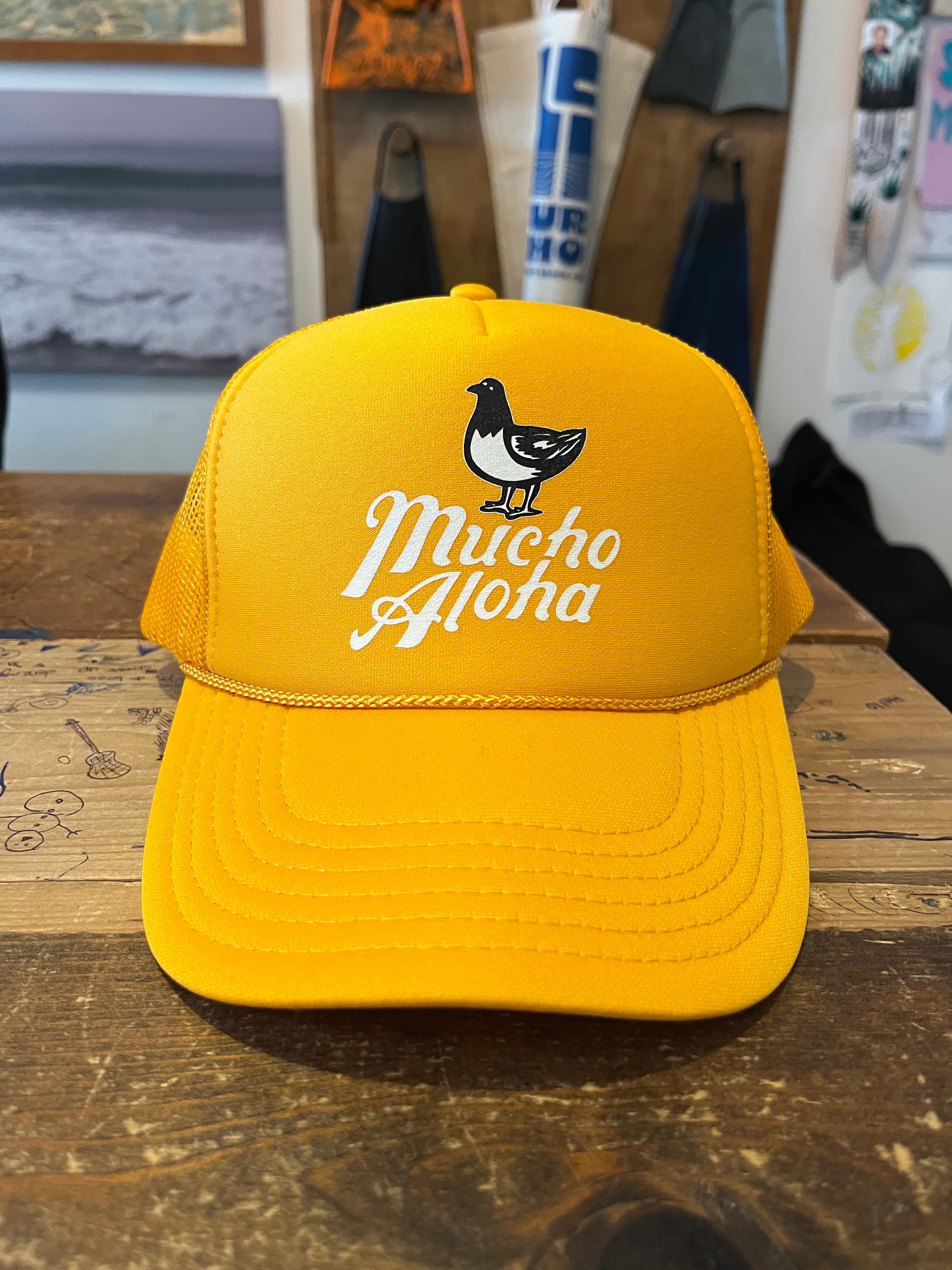 Mucho Aloha by Yokishop Foam Trucker Hat - Yellow