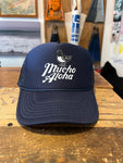 Mucho Aloha by Yokishop Foam Trucker Hat - Navy