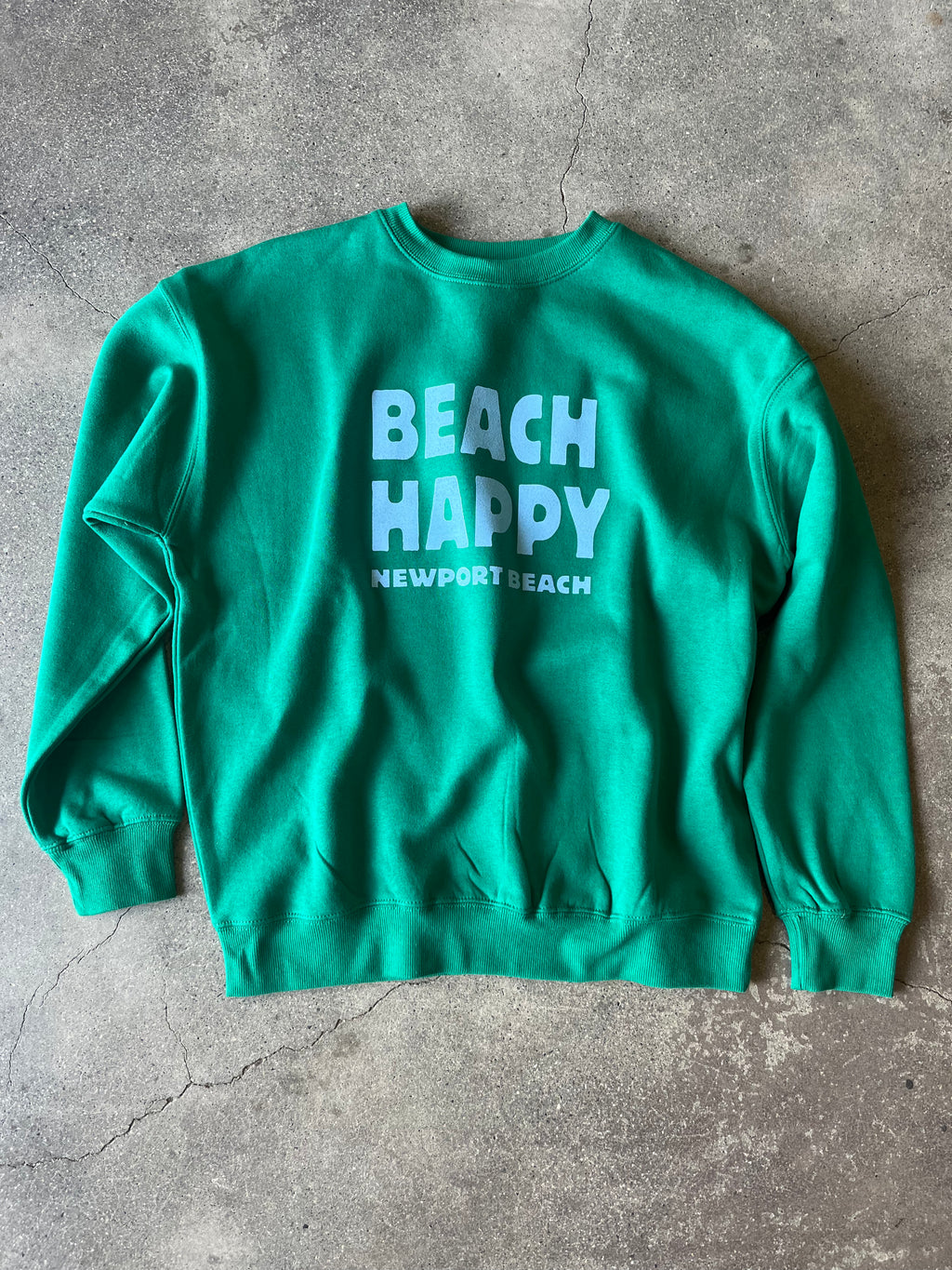 15th St Women's Beach Happy Crewneck Fleece FUN GREEN