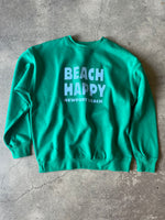 15th St Women's Beach Happy Crewneck Fleece FUN GREEN