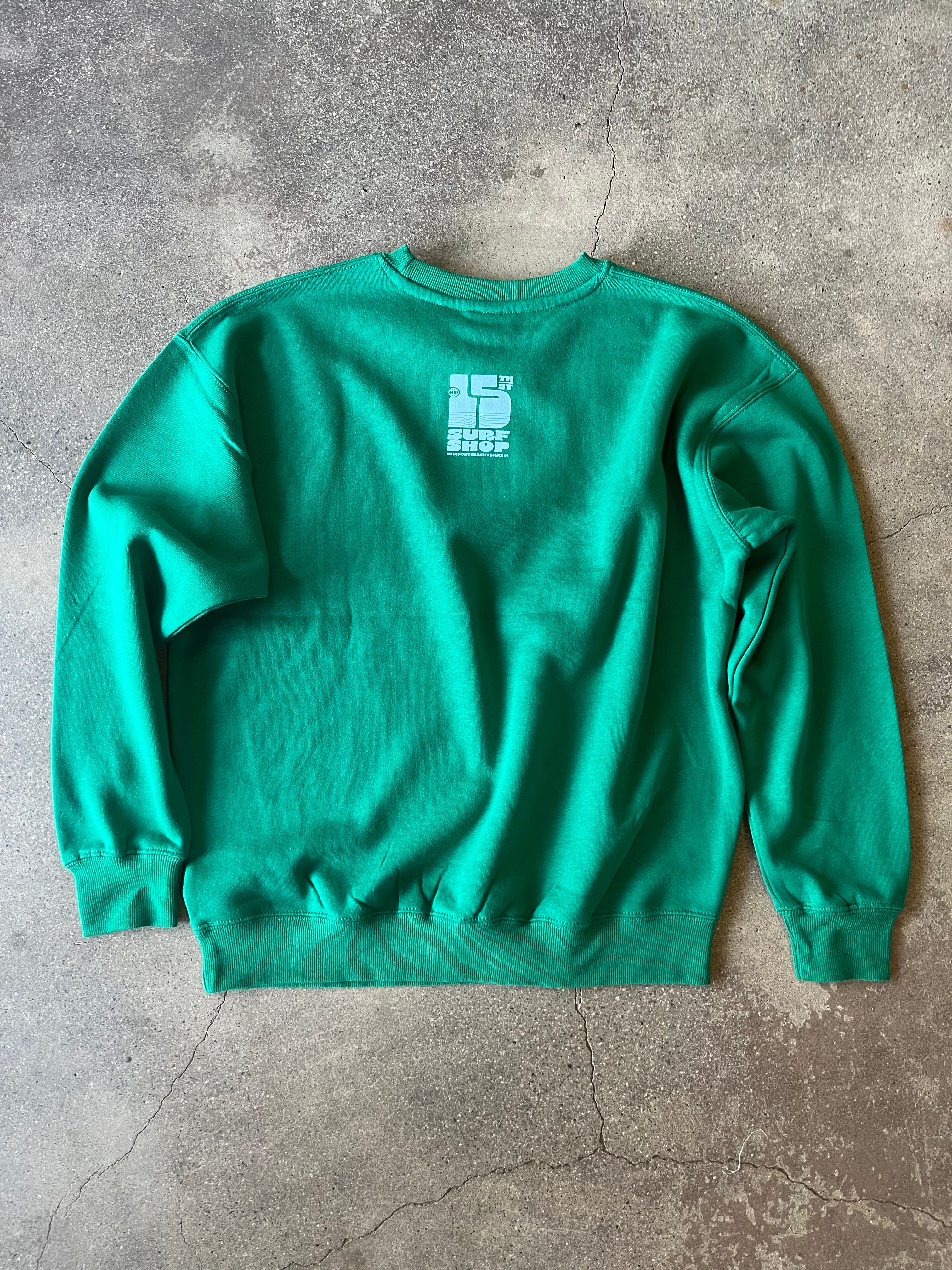 15th St Women's Beach Happy Crewneck Fleece FUN GREEN