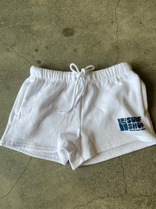 15th St WOMEN Groovy Drip Side Pocket Fleece Shorts Soft White