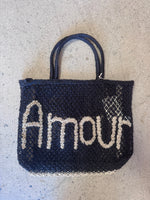 The Jacksons AMOUR Handmade Woven Wicker Tote Bag DEEP MIDNIGHT BLUE