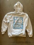 15th St Men's Groovy Drip Hooded Fleece BABY BLUE on WHITE
