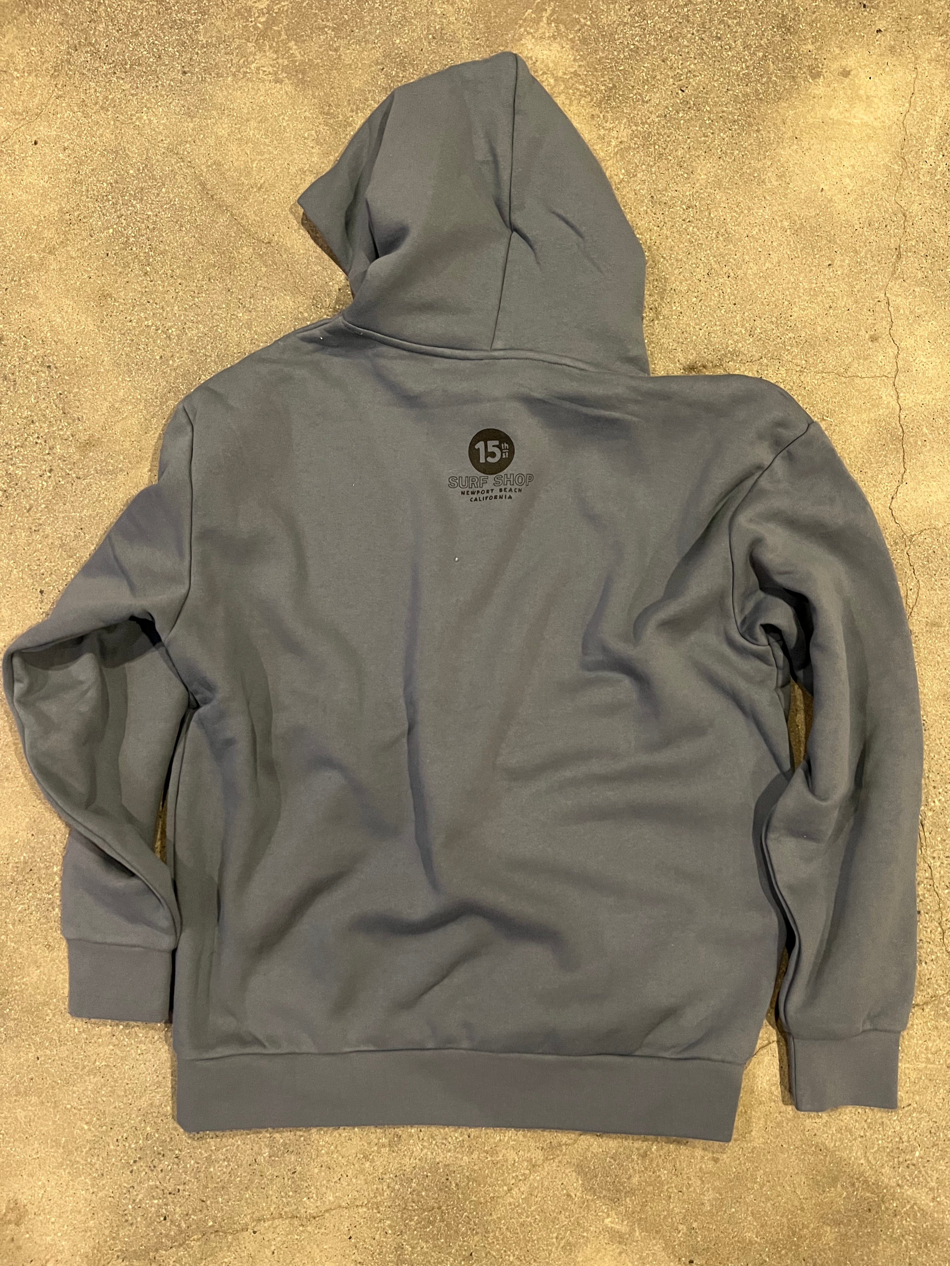 15th St Men's Wedge Crew Hooded Fleece Steel Blue