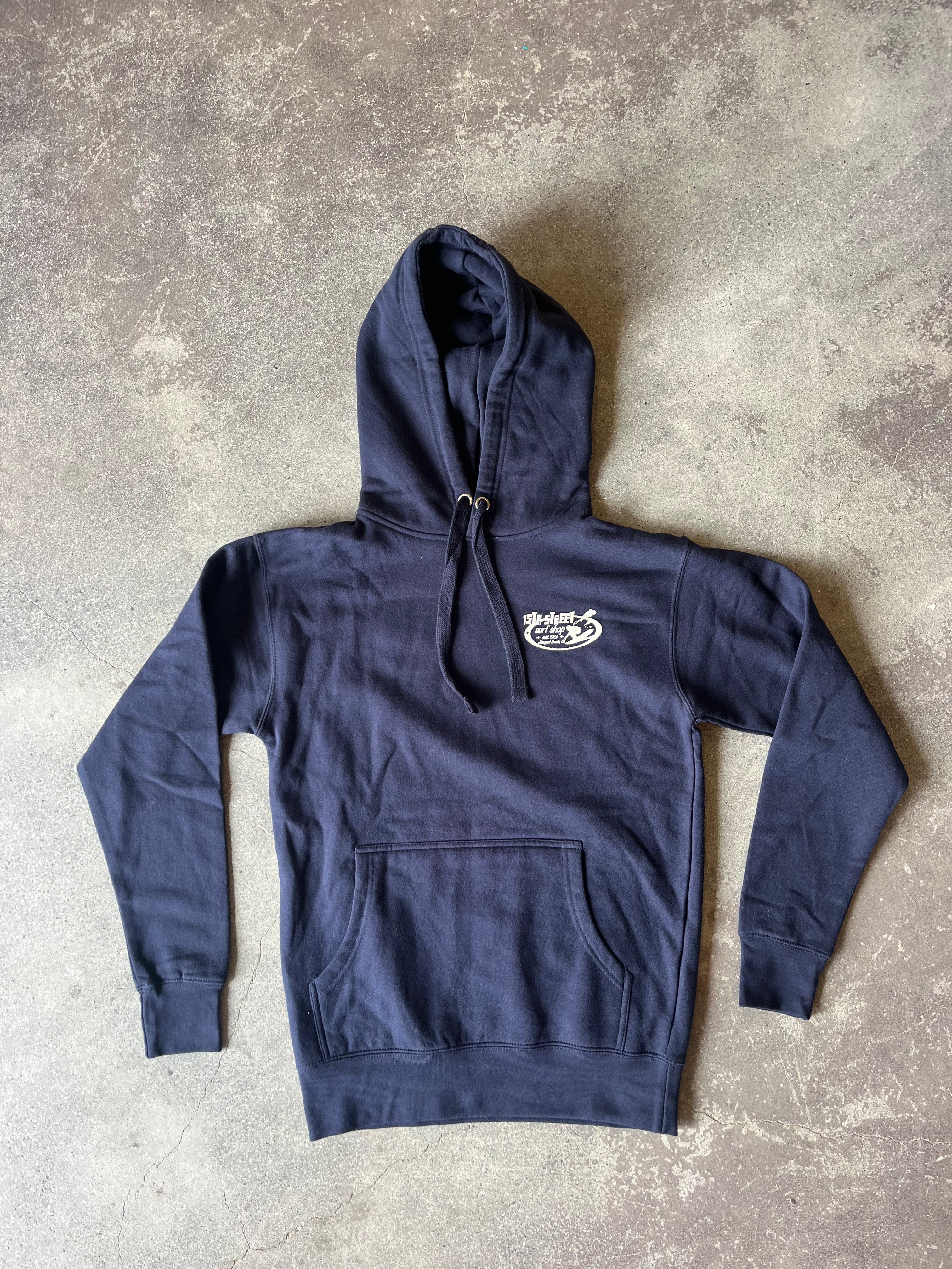 15th St Men's Newport Beach Surf Map Hoodie DARK NAVY