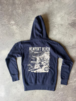15th St Men's Newport Beach Surf Map Hoodie DARK NAVY