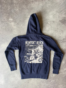 15th St Men's Newport Beach Surf Map Hoodie DARK NAVY
