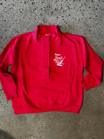 WOMEN'S Newport Beach Sailing Club Quarter Snap Crewneck JUICY CHERRY RED