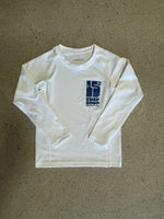 15th St KID'S Groovy Drip Long Sleeve Rash Guard DARK NAVY on WHITE