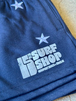 15th St Women's Groovy Drip Embroidered Star Fleece Shorts WHITE on NAVY