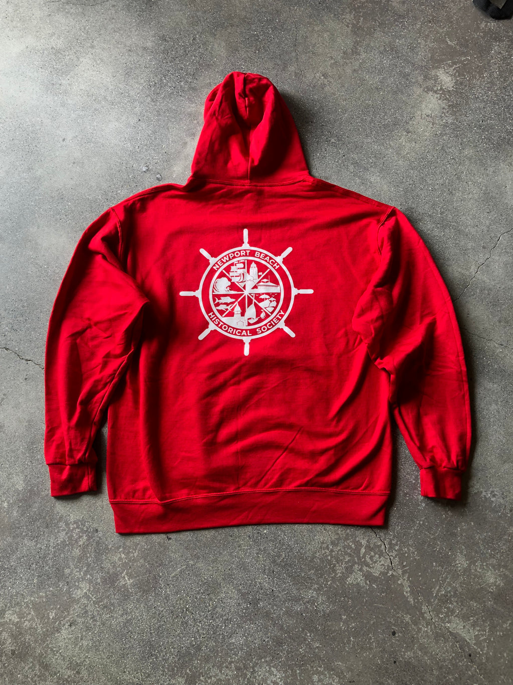Newport Beach Historical Society Hooded Fleece RED