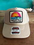 15th St SUNSET SURFER Design Adult Trucker Hat KHAKI